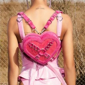 NWT HEARTBREAK PINK FURRY BACKPACK